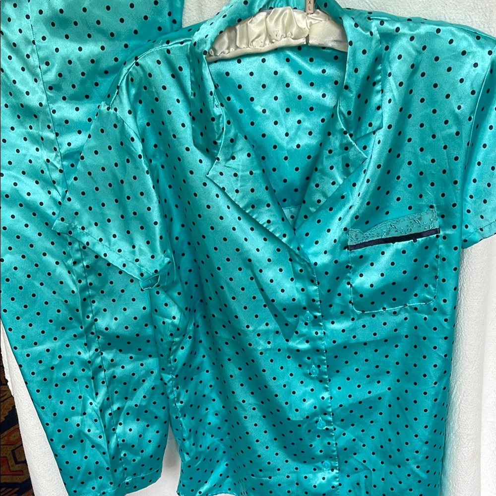 Liz Claiborne Teal Polka Dot Pajama Set